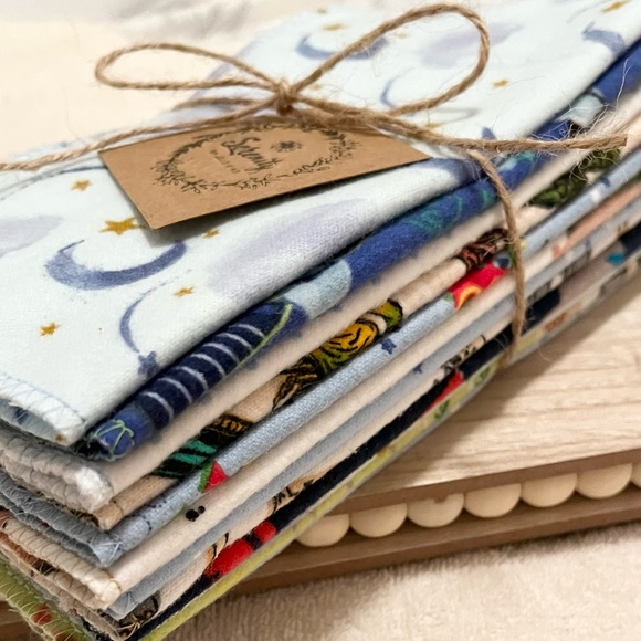 Reusable Cloth Wipes, Napkins, Towels, etc. Set of 12! Boyish Style! - Picture 3 of 5